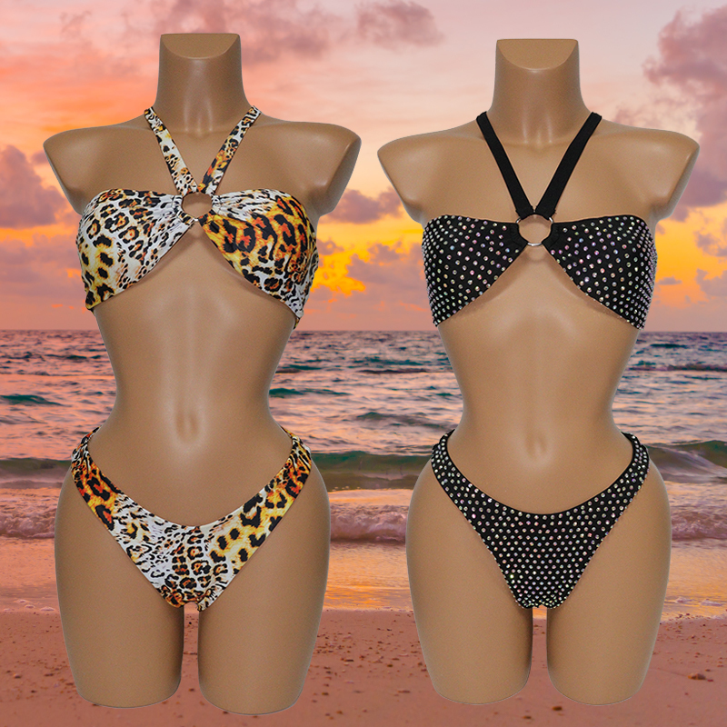 Leopard Printed Swimming Bathing Suits for women Supplier