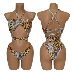 Leopard Printed Swimming Bathing Suits for women Supplier
