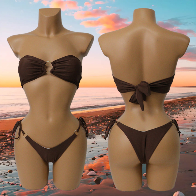 Brown Two Pieces Micro Tube Bikini Manufacturer