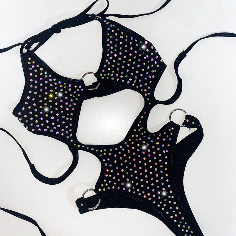 Blinged Out Crystal Polewear Bathing Suits Wholesale