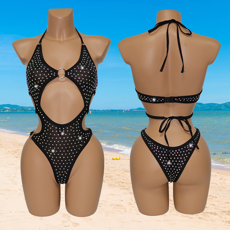 Blinged Out Crystal Polewear Bathing Suits Wholesale