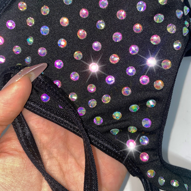 Blinged Out Crystal Polewear Bathing Suits Wholesale