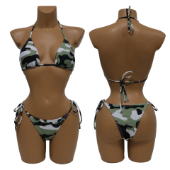 Army Printed Camo Triangle Bikini for Women Supplier