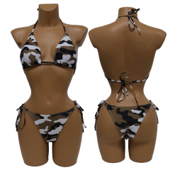 Army Printed Camo Triangle Bikini for Women Supplier
