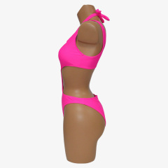 Rose Red Hollow Out One Piece Swimming Swimsuit Costume Factory