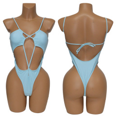 Yellow Hollow Out Bandage Swimming Suits for Women Manufacturer
