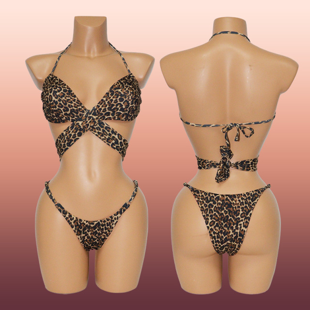 Sexy Cheetah Print Bikini Stripper Wear Wholesale