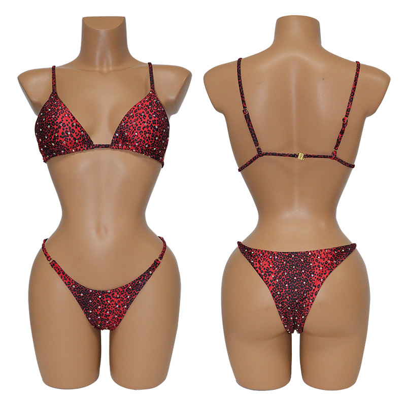 Sparkle Crystal Leopard Camouflage Exotic Beachwear Dancewear Outfits Supplier