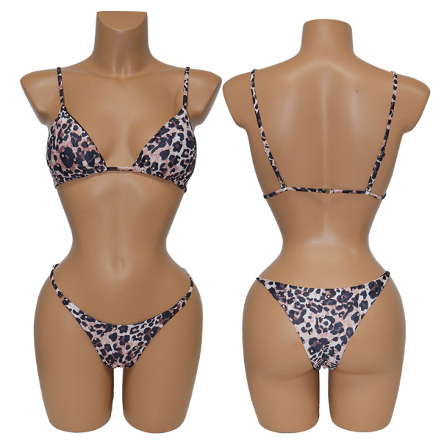 Sparkle Crystal Leopard Camouflage Exotic Beachwear Dancewear Outfits Supplier
