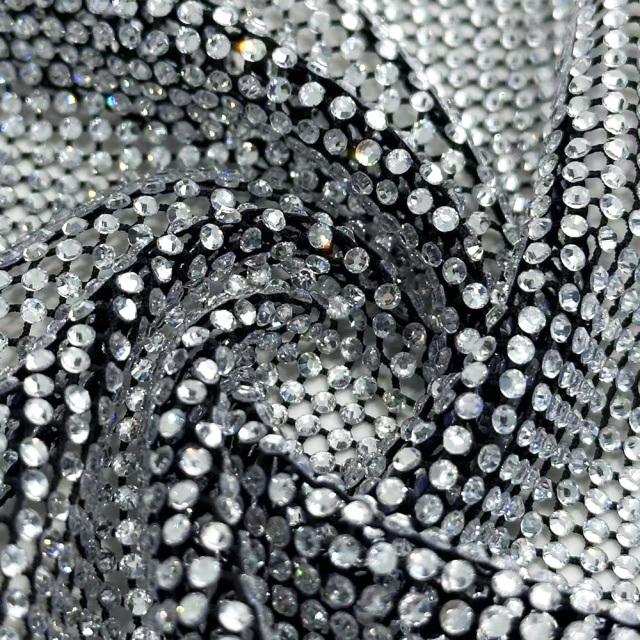 SS8 Multi Color Mesh Fabric with Crystals Manufacturer