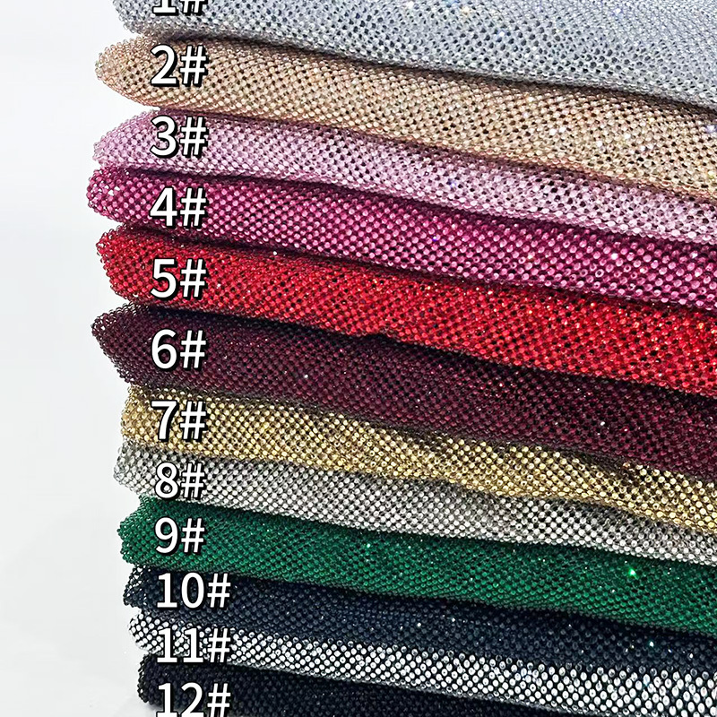 SS8 Multi Color Mesh Fabric with Crystals Manufacturer