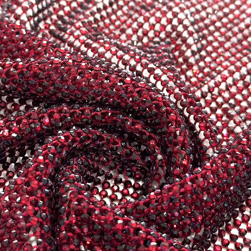 SS8 Multi Color Mesh Fabric with Crystals Manufacturer