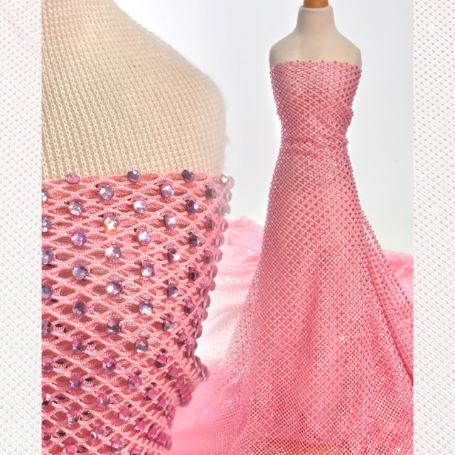 SS10 Stretchy Crystal Net Fabric Custom
