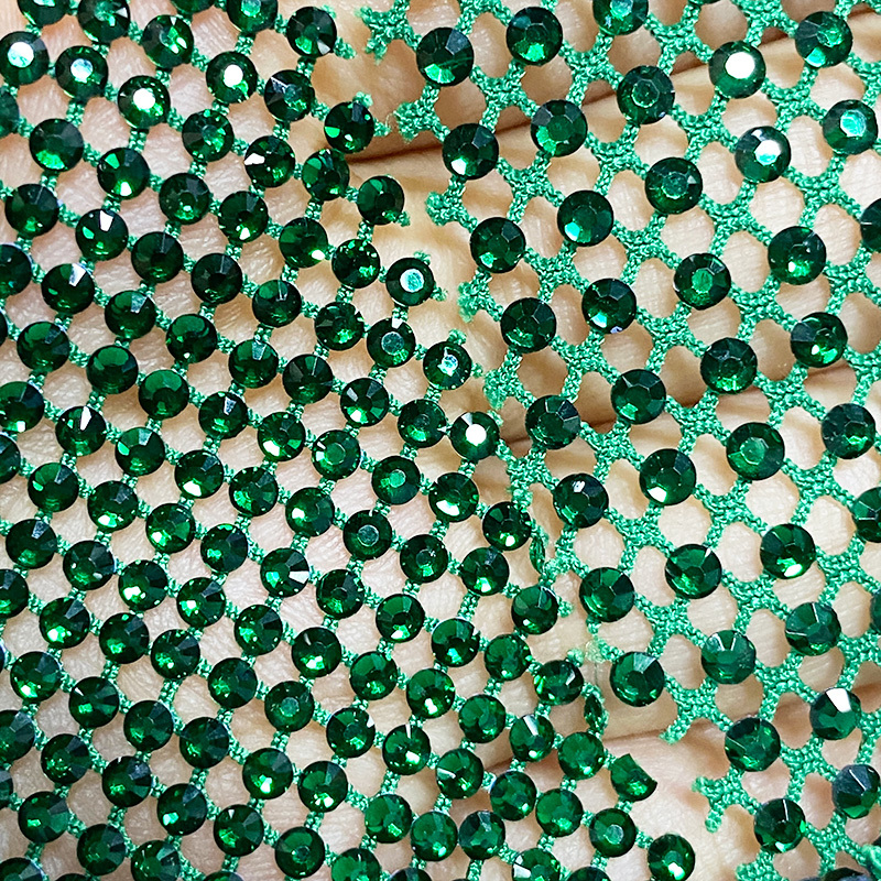SS10 Bling Hotfix Rhinestone Mesh Fabric Supplier