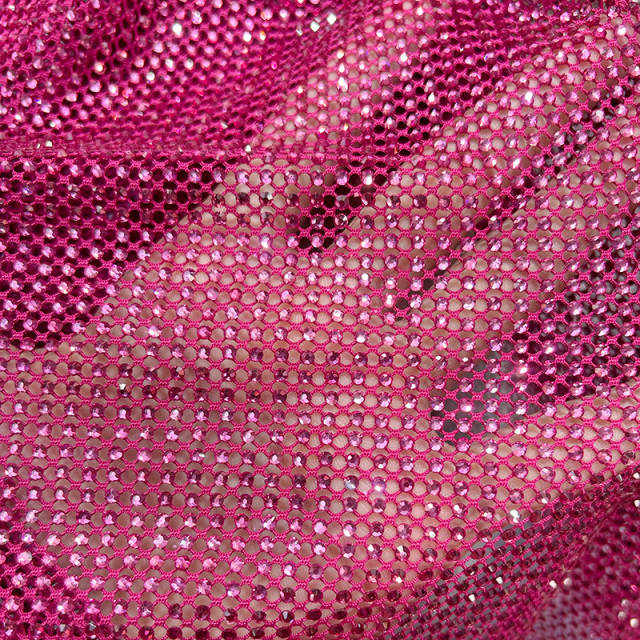SS10 Bling Hotfix Rhinestone Mesh Fabric Supplier