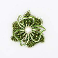 7*7cm Shiny Small 3D Floral Rhinestone Appliques with Pearl Supplier