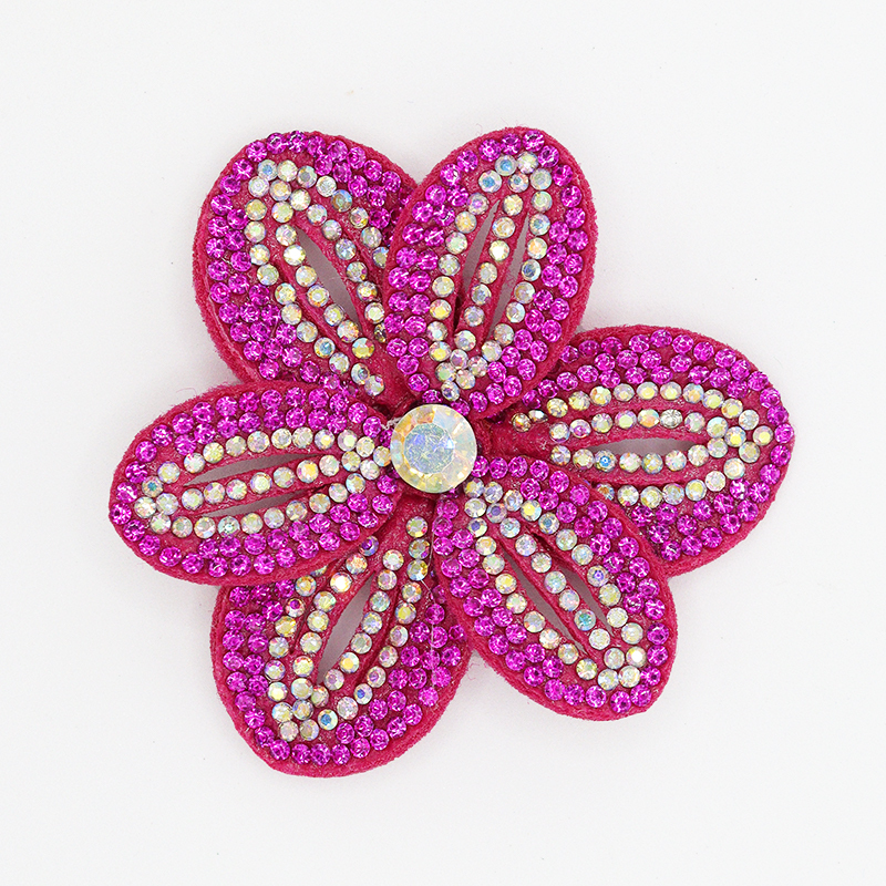 6*6.4cm Bling Rhinestone 3D Flower Patches for Jackets Clothes Custom