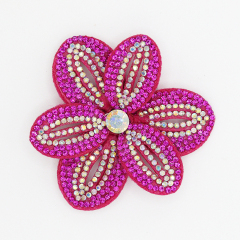 6*6.4cm Bling Rhinestone 3D Flower Patches for Jackets Clothes Custom