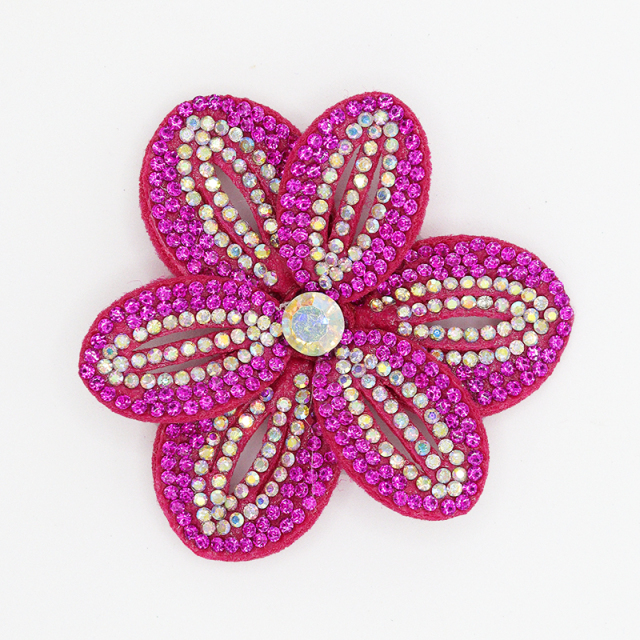 6*6.4cm Bling Rhinestone 3D Flower Patches for Jackets Clothes Custom