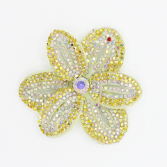 6*6.4cm Bling Rhinestone 3D Flower Patches for Jackets Clothes Custom
