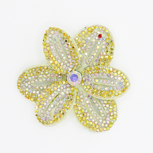 6*6.4cm Bling Rhinestone 3D Flower Patches for Jackets Clothes Custom