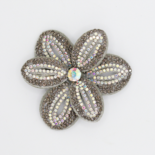 6*6.4cm Bling Rhinestone 3D Flower Patches for Jackets Clothes Custom