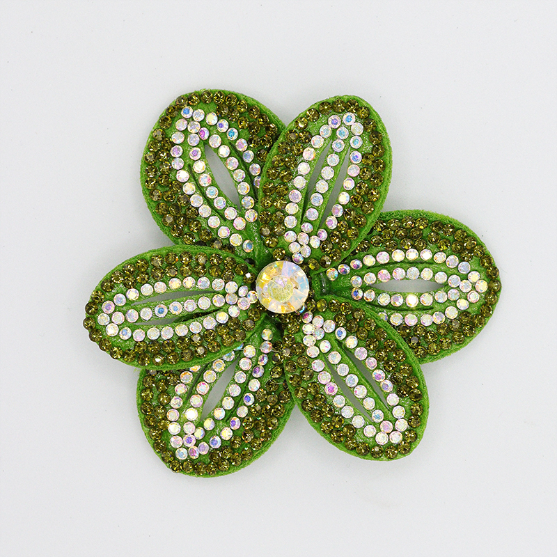 6*6.4cm Bling Rhinestone 3D Flower Patches for Jackets Clothes Custom