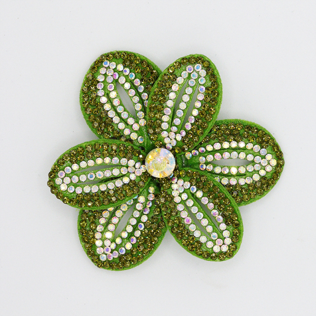 6*6.4cm Bling Rhinestone 3D Flower Patches for Jackets Clothes Custom