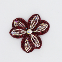 6*6.4cm Bling Rhinestone 3D Flower Patches for Jackets Clothes Custom