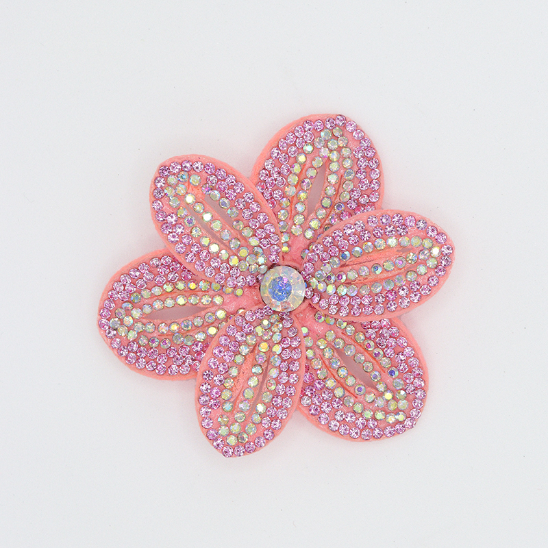 6*6.4cm Bling Rhinestone 3D Flower Patches for Jackets Clothes Custom