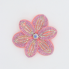 6*6.4cm Bling Rhinestone 3D Flower Patches for Jackets Clothes Custom