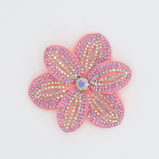 6*6.4cm Bling Rhinestone 3D Flower Patches for Jackets Clothes Custom