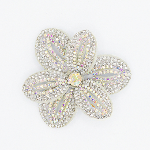 6*6.4cm Bling Rhinestone 3D Flower Patches for Jackets Clothes Custom