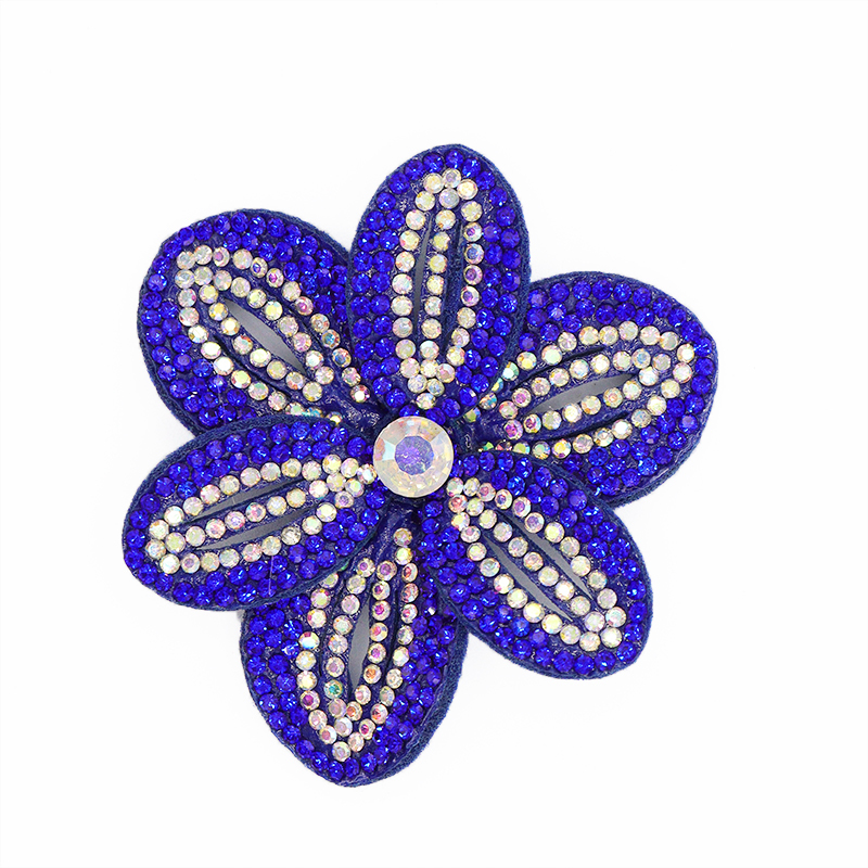 6*6.4cm Bling Rhinestone 3D Flower Patches for Jackets Clothes Custom