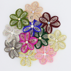 6*6.4cm Bling Rhinestone 3D Flower Patches for Jackets Clothes Custom
