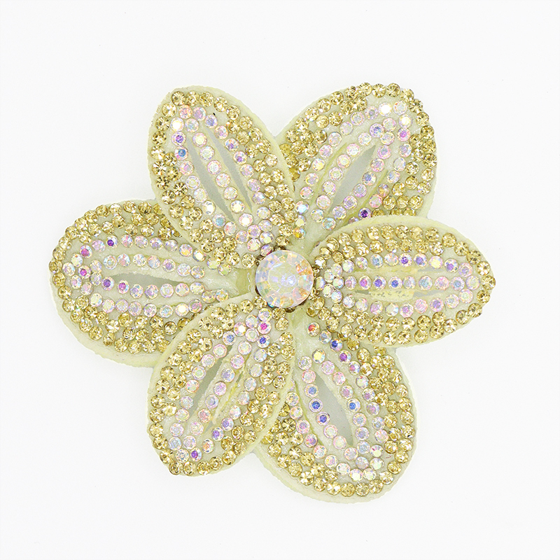 6*6.4cm Bling Rhinestone 3D Flower Patches for Jackets Clothes Custom