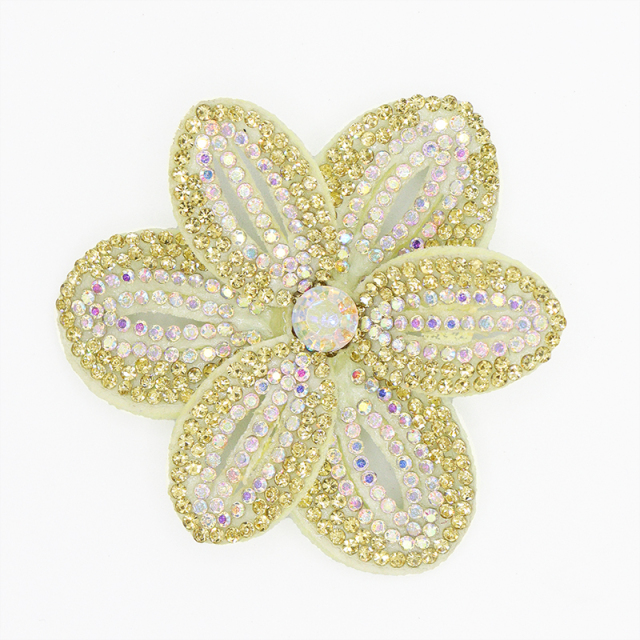 6*6.4cm Bling Rhinestone 3D Flower Patches for Jackets Clothes Custom
