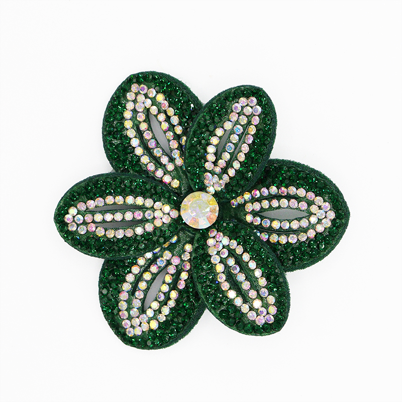 6*6.4cm Bling Rhinestone 3D Flower Patches for Jackets Clothes Custom