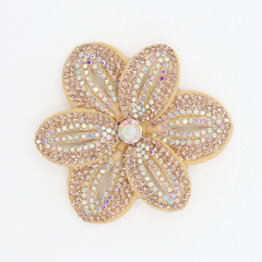 6*6.4cm Bling Rhinestone 3D Flower Patches for Jackets Clothes Custom