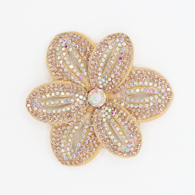 6*6.4cm Bling Rhinestone 3D Flower Patches for Jackets Clothes Custom