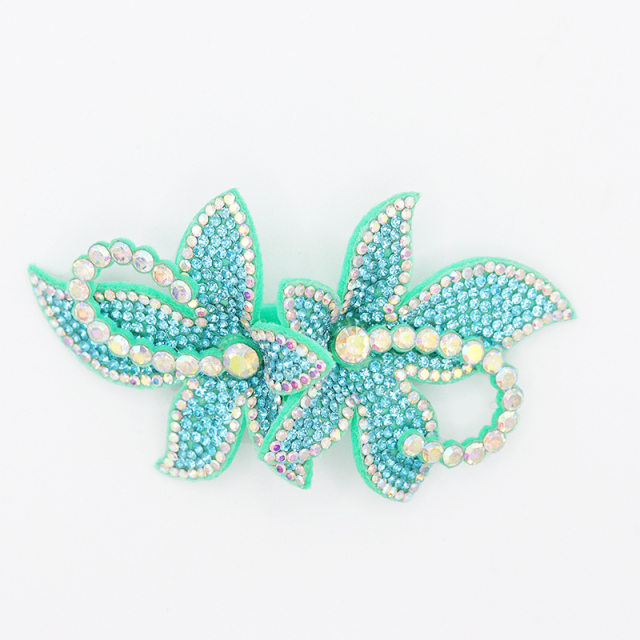 9.6*5.4cm Rhinestone Applique with 3D Floral Designs for Shoe Apparel Exporter