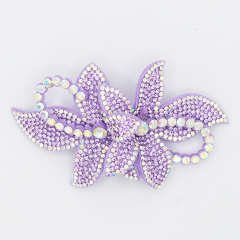 9.6*5.4cm Rhinestone Applique with 3D Floral Designs for Shoe Apparel Exporter