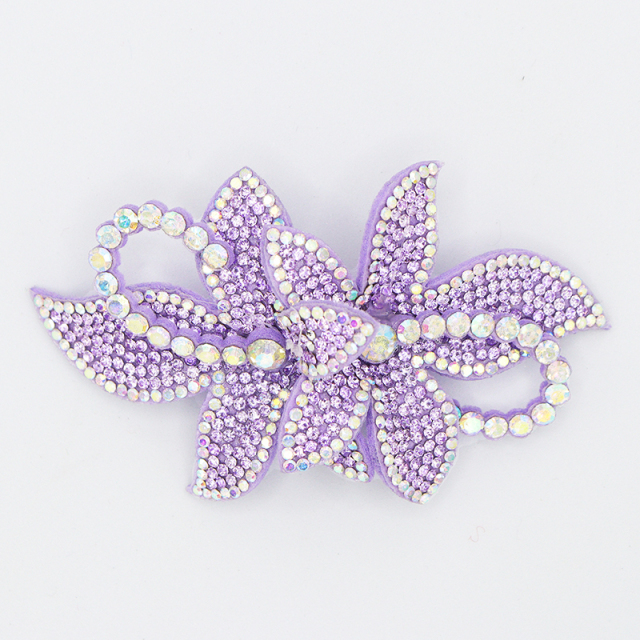 9.6*5.4cm Rhinestone Applique with 3D Floral Designs for Shoe Apparel Exporter