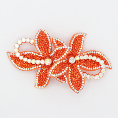 9.6*5.4cm Rhinestone Applique with 3D Floral Designs for Shoe Apparel Exporter