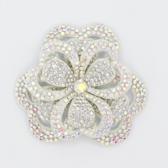 5.6*6cm 3D Flower Shaped Crystal Appliques for Dresses Manufacturer
