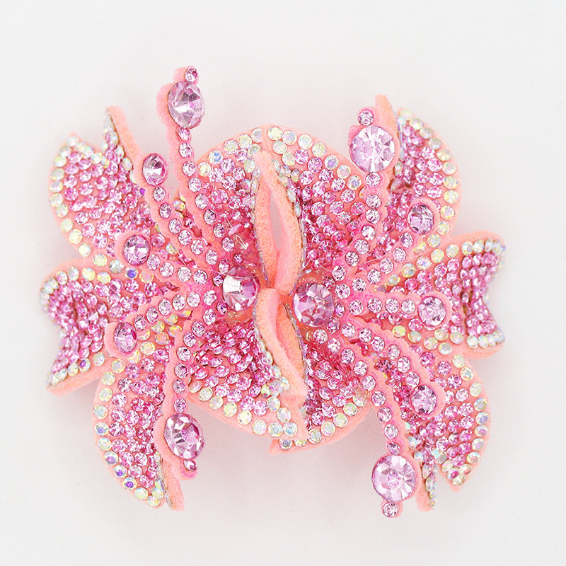 7.6*6.4cm Custom 3D Floral Bedazzled Patches for Shoe Clothing Factory