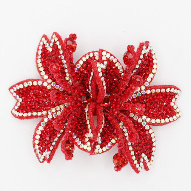 7.6*6.4cm Custom 3D Floral Bedazzled Patches for Shoe Clothing Factory