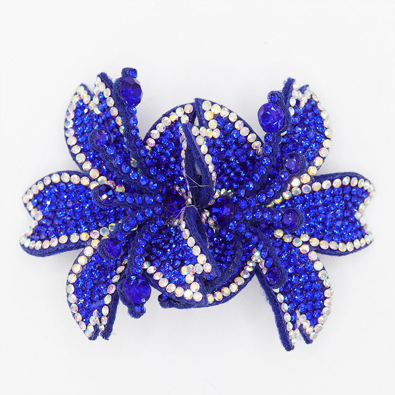 7.6*6.4cm Custom 3D Floral Bedazzled Patches for Shoe Clothing Factory