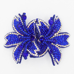 7.6*6.4cm Custom 3D Floral Bedazzled Patches for Shoe Clothing Factory
