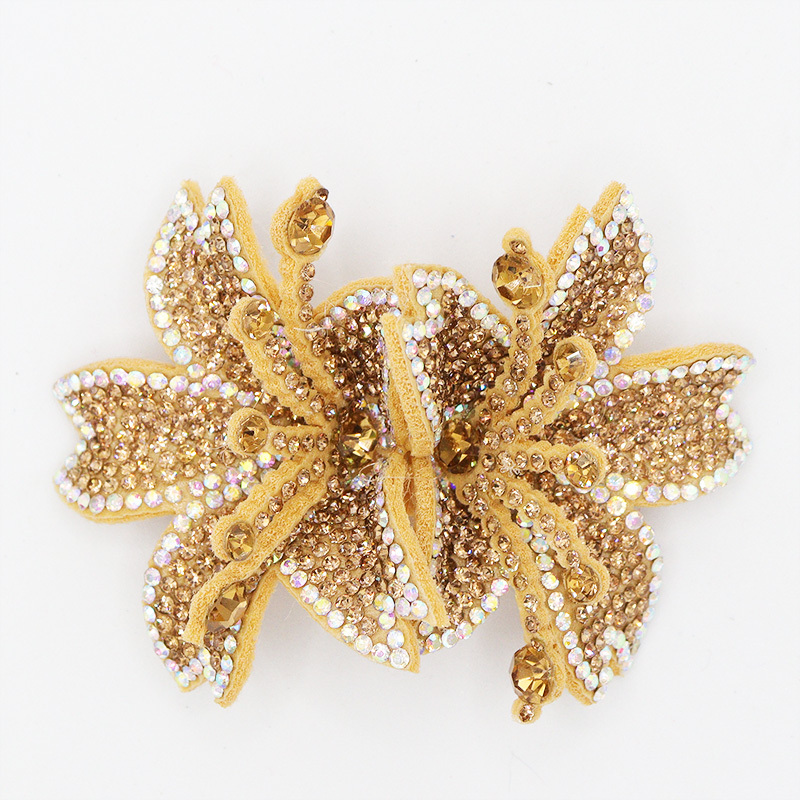 7.6*6.4cm Custom 3D Floral Bedazzled Patches for Shoe Clothing Factory